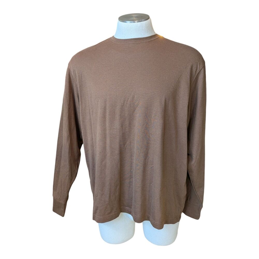 DANIEL CREMIEUX Pima Cotton Men Sweater Brown Pullover Size XL Quiet Luxury